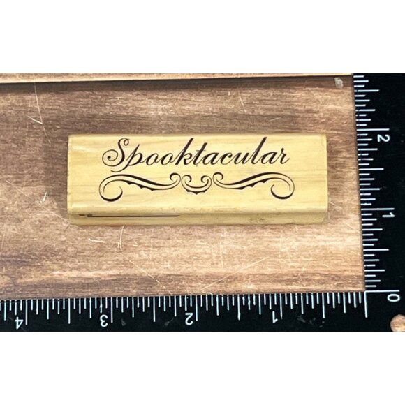 276870 CraftSmart Rubber Mounted Wood Stamp Spooktacular - Picture 1 of 5